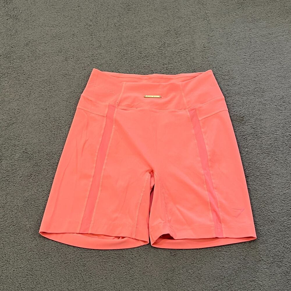 Gymshark x Whitney Simmons Coral Pink Mesh Panels Cycling Shorts Women's Size S